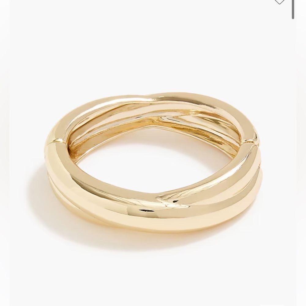 NWT J Crew Factory Gold crossed bangle bracelet